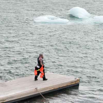 J&ouml;kuls&aacute;rl&oacute;n Seeb&auml;r am Wasser